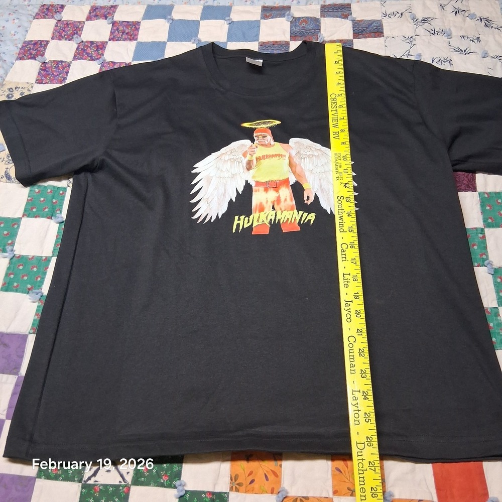 Hulk Hogan Hulkamania Homage Angel Wing RIP T Shirt Size Large‎ Black - Picture 4 of 7